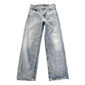 Old Navy Extra High Rise Sky Hi Wide Leg Jeans 10 Blue Denim Womens